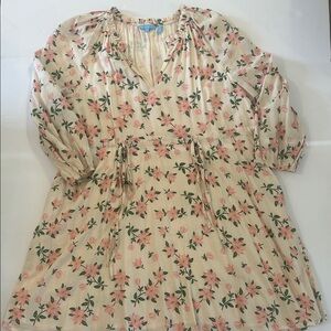 Draper James Cream and Pink Floral Kids Dress